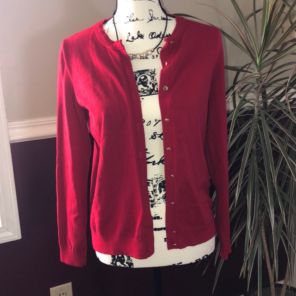 MUST GO! NWT Calvin Klein Red cardigan small